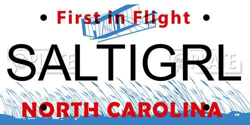 SALTIGRL North Carolina License Plate