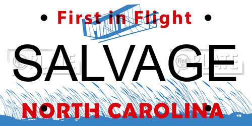 SALVAGE North Carolina License Plate
