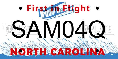 SAM04Q North Carolina License Plate