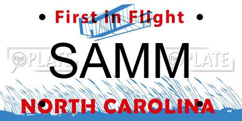SAMM North Carolina License Plate