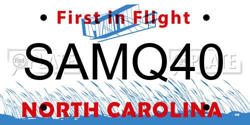 SAMQ40 North Carolina License Plate
