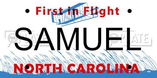 SAMUEL North Carolina License Plate