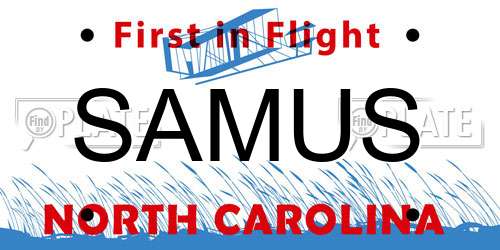 SAMUS North Carolina License Plate