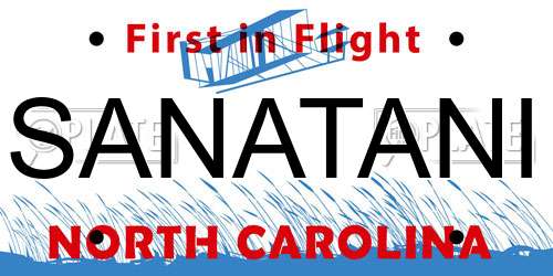 SANATANI North Carolina License Plate