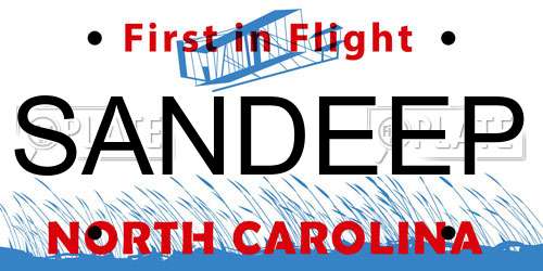 SANDEEP North Carolina License Plate