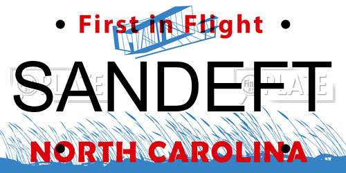 SANDEFT North Carolina License Plate