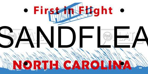 SANDFLEA North Carolina License Plate