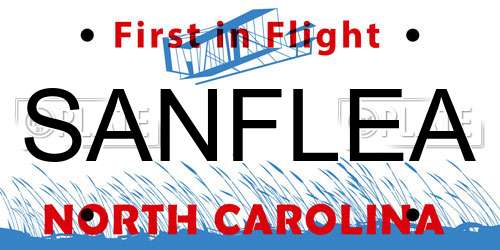 SANFLEA North Carolina License Plate