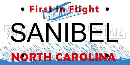 SANIBEL North Carolina License Plate