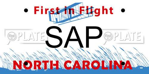 SAP North Carolina License Plate