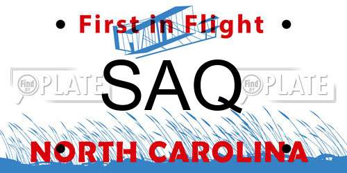 SAQ North Carolina License Plate