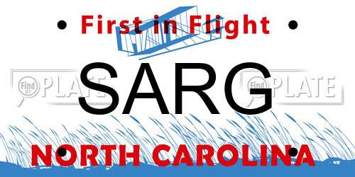 SARG North Carolina License Plate