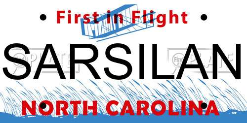 SARSILAN North Carolina License Plate