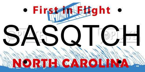 SASQTCH North Carolina License Plate