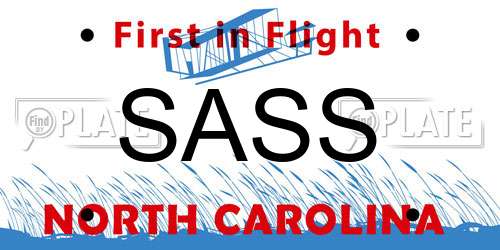 SASS North Carolina License Plate