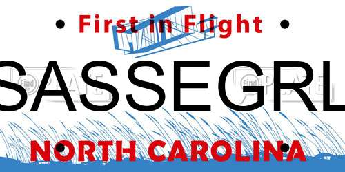 SASSEGRL North Carolina License Plate