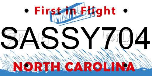 SASSY704 North Carolina License Plate