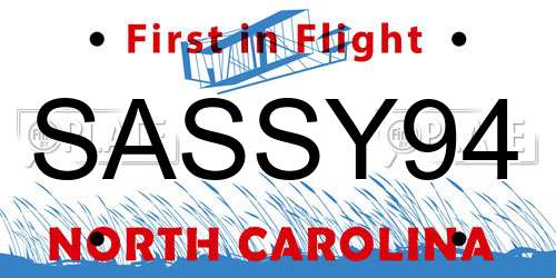 SASSY94 North Carolina License Plate