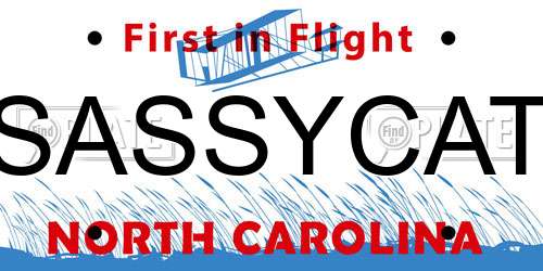 SASSYCAT North Carolina License Plate