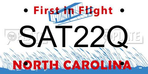 SAT22Q North Carolina License Plate