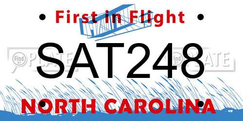 SAT248 North Carolina License Plate