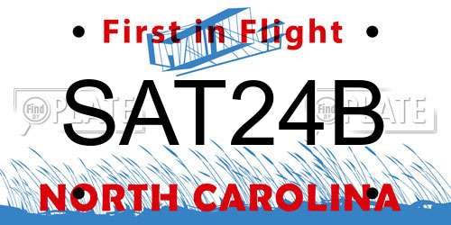 SAT24B North Carolina License Plate