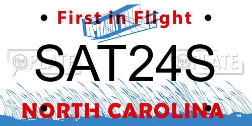 SAT24S North Carolina License Plate
