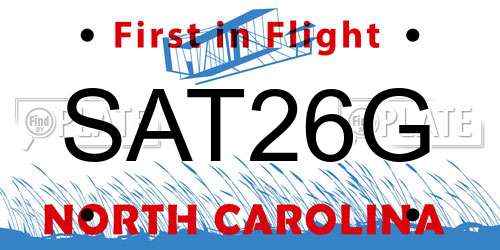 SAT26G North Carolina License Plate