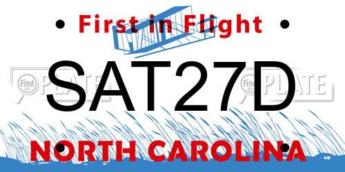 SAT27D North Carolina License Plate