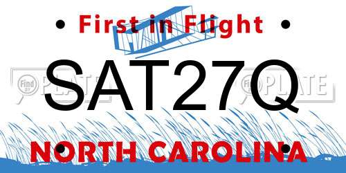 SAT27Q North Carolina License Plate