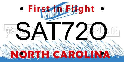 SAT72O North Carolina License Plate