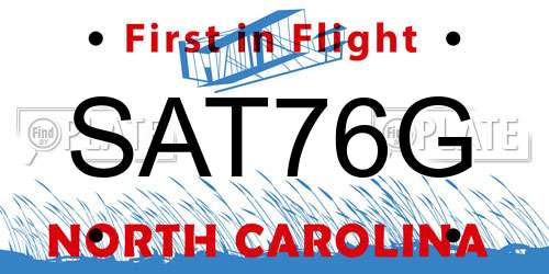 SAT76G North Carolina License Plate