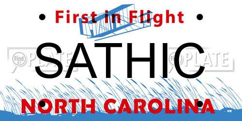 SATHIC North Carolina License Plate
