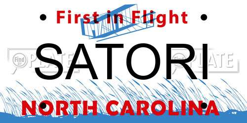SATORI North Carolina License Plate