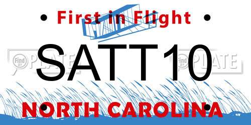 SATT10 North Carolina License Plate