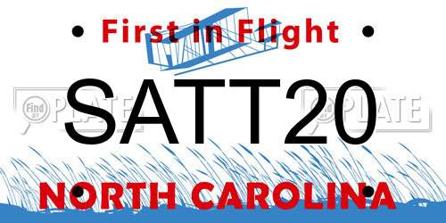 SATT20 North Carolina License Plate