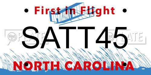 SATT45 North Carolina License Plate