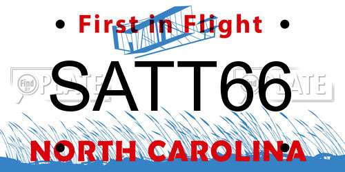 SATT66 North Carolina License Plate