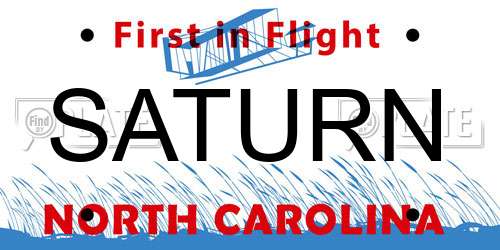 SATURN North Carolina License Plate