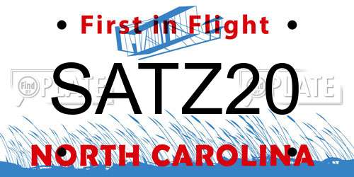 SATZ20 North Carolina License Plate