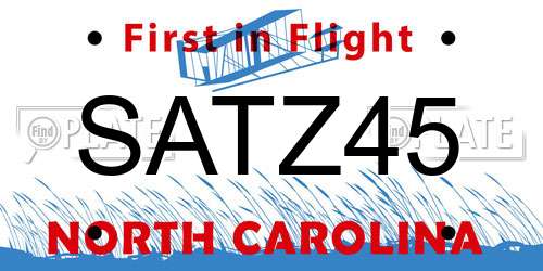 SATZ45 North Carolina License Plate