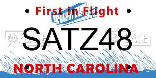 SATZ48 North Carolina License Plate