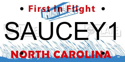 SAUCEY1 North Carolina License Plate