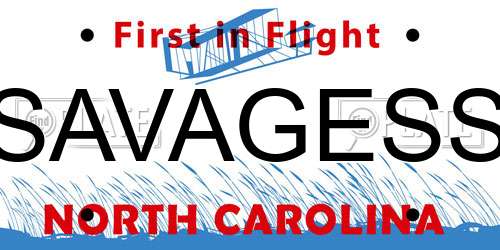 SAVAGESS North Carolina License Plate