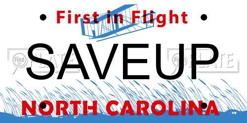SAVEUP North Carolina License Plate
