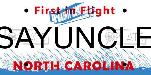 SAYUNCLE North Carolina License Plate