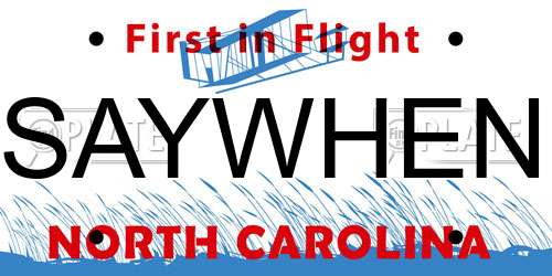 SAYWHEN North Carolina License Plate