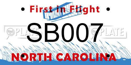 SB007 North Carolina License Plate