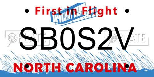 SB0S2V North Carolina License Plate