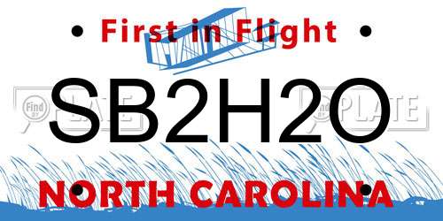 SB2H2O North Carolina License Plate
